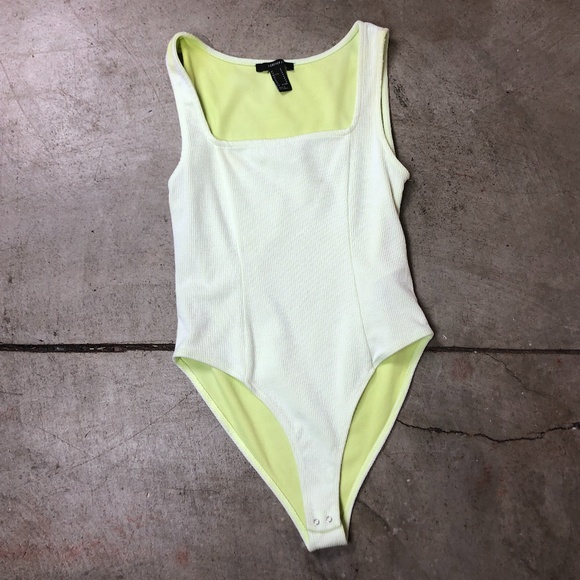 SOLD * Square Neck Bleach Dyed Bodysuit - Picture 4 of 7